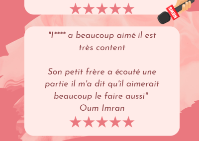 Témoignage Instagram d'un parent du club de lecture