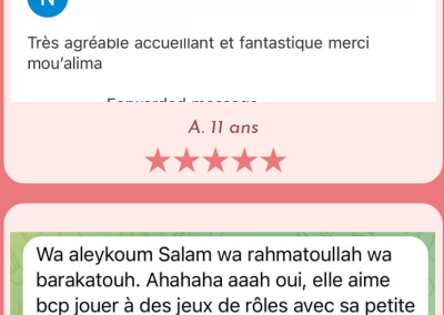 Témoignage Instagram d'un parent du club de lecture
