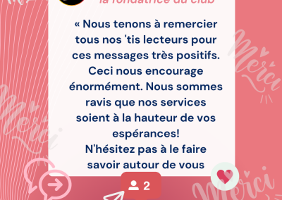 Témoignage d'un parent d'un enfant inscrit au club de lecture
